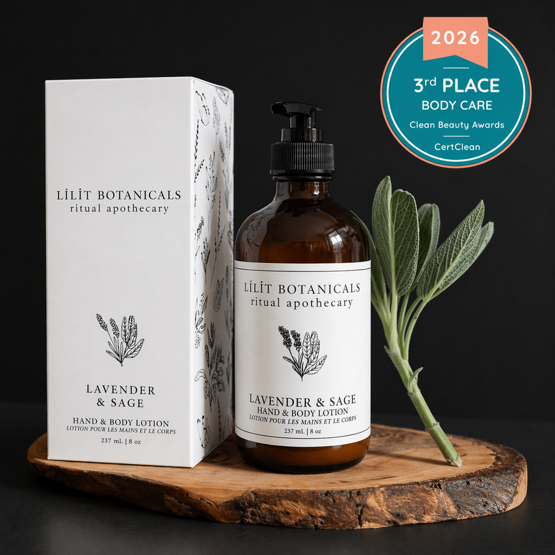 Lotion pour les mains et le corps à la lavande et à la sauge