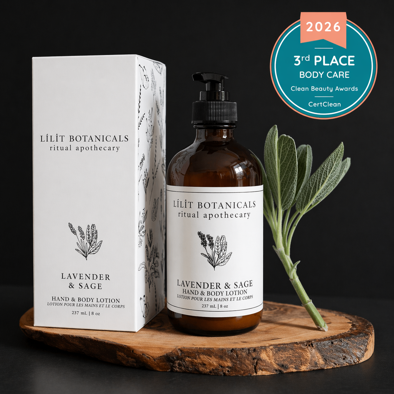 Lotion pour les mains et le corps à la lavande et à la sauge