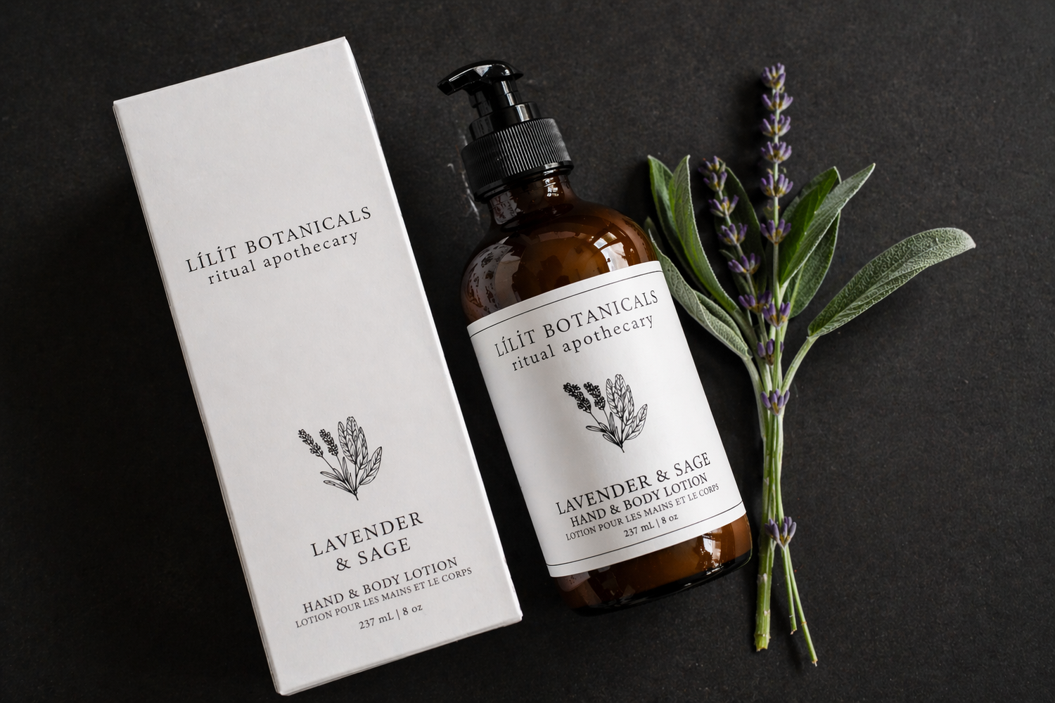 Lotion pour les mains et le corps à la lavande et à la sauge